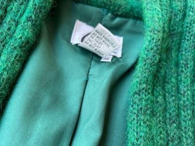 Vintage 1980’s 90’s NEW WAVE MOHAIR CARDIGAN SWEATER Beaded Appliqué Avant Garde - Thumbnail 13