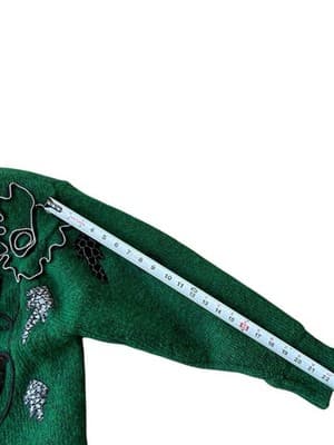Vintage 1980’s 90’s NEW WAVE MOHAIR CARDIGAN SWEATER Beaded Appliqué Avant Garde - Thumbnail 10