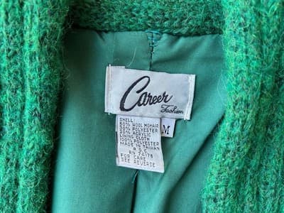 Vintage 1980’s 90’s NEW WAVE MOHAIR CARDIGAN SWEATER Beaded Appliqué Avant Garde - Thumbnail 12