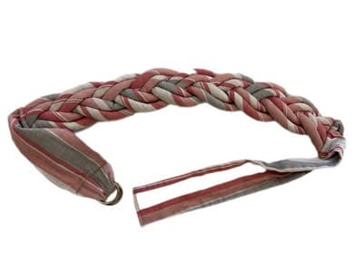 Ann Taylor Vintage Braided Cloth Cotton Cinch Belt Revival Boho Hippie Rose Gray - Thumbnail 3