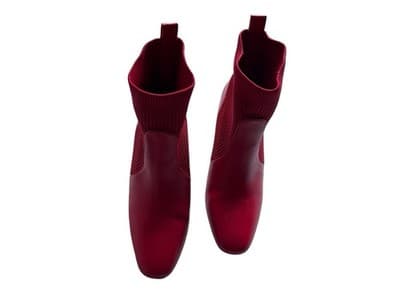 Size 8 Red Ankle Boots Chunky Block Heel Modern Rockabilly Shoes Heels Retro - Thumbnail 2