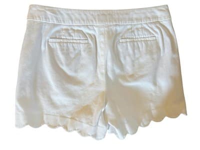 Size 12 Talbots White Women’s Cotton Spandex Scalloped Shorts Spring Summer - Thumbnail 2