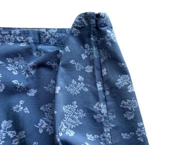 Size 12 Christopher & Banks Blue And White Floral Cotton Skirt A-Line Side Split - Thumbnail 7