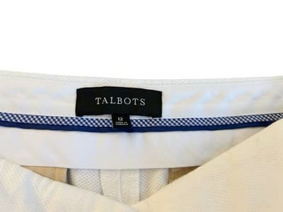 Size 12 Talbots White Women’s Cotton Spandex Scalloped Shorts Spring Summer - Thumbnail 6