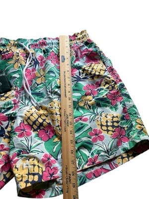 XL Men’s Brooks Brothers Logo Swim Shorts Country Club Tropical Pockets With Bag - Thumbnail 5