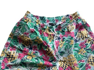XL Men’s Brooks Brothers Logo Swim Shorts Country Club Tropical Pockets With Bag