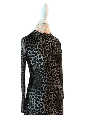 Vintage Y2K Leopard NWT Stretchy Cheetah Snake Black Brown Fitted Sexy Dress M