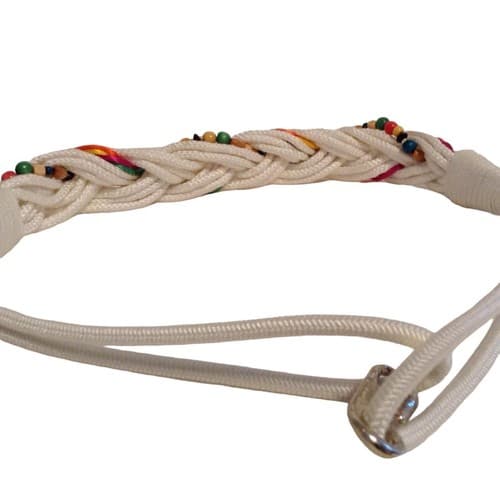 Vintage Belt 1980’s Retro Beaded Braided Rainbow Colors Preppy Yellow Pink Green - Thumbnail 3