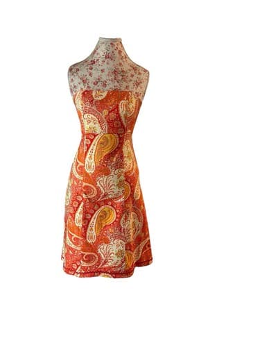 Vintage Y2K Moda International Dress 6 Coral Tie Back Boned Corset Bodice Retro - Thumbnail 3