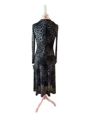 Vintage Y2K Leopard NWT Stretchy Cheetah Snake Black Brown Fitted Sexy Dress M - Thumbnail 6
