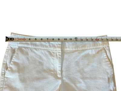 Size 12 Talbots White Women’s Cotton Spandex Scalloped Shorts Spring Summer - Thumbnail 4