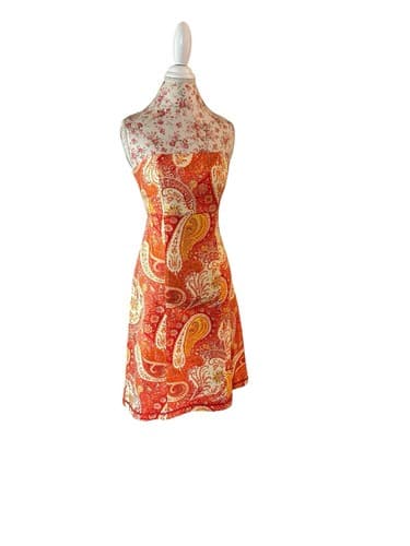 Vintage Y2K Moda International Dress 6 Coral Tie Back Boned Corset Bodice Retro - Thumbnail 4