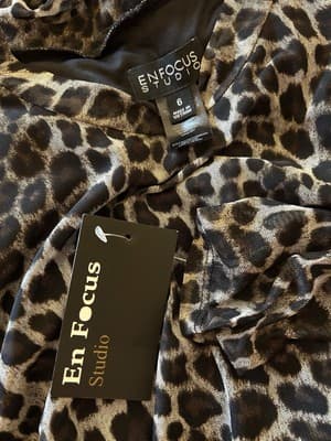 Vintage Y2K Leopard NWT Stretchy Cheetah Snake Black Brown Fitted Sexy Dress M - Thumbnail 3