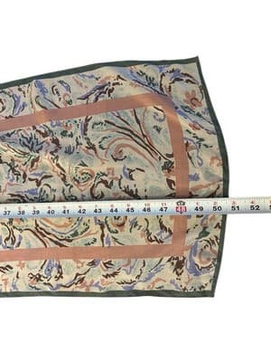 Vintage Georgiou Scarf Long Silk Peach Watercolors Gray Pastels Abstract Purple - Thumbnail 16