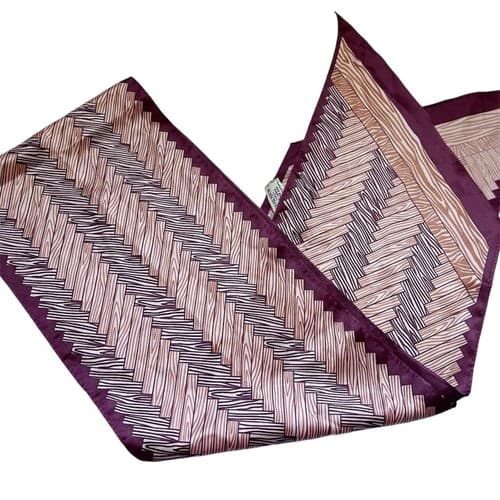 Vintage Long Scarf Made In Japan Earth Colors Sash Boho Prairie Fall Colors - Thumbnail 2