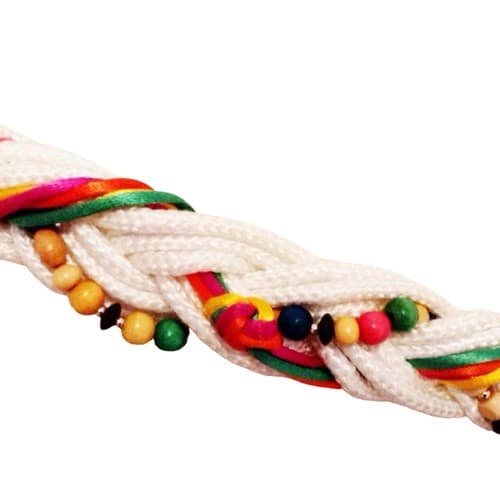 Vintage Belt 1980’s Retro Beaded Braided Rainbow Colors Preppy Yellow Pink Green - Thumbnail 4