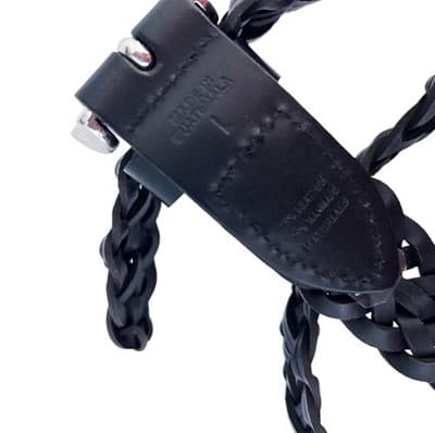 Vintage Belt Genuine Leather Braided Made In Guatemala Black Boho Unisex Adjust - Thumbnail 2