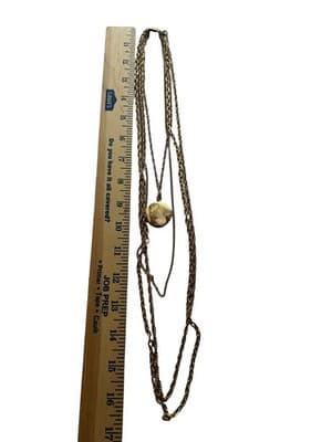 Vintage Cascading Tiered Necklace Multi Strand Gold Locket Jewelry 1970’s Boho - Thumbnail 4