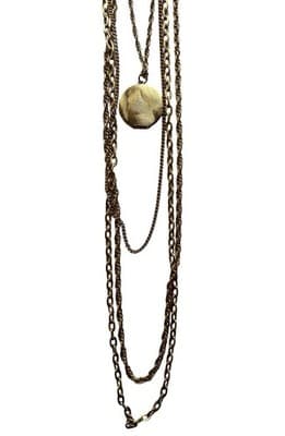 Vintage Cascading Tiered Necklace Multi Strand Gold Locket Jewelry 1970’s Boho - Thumbnail 2