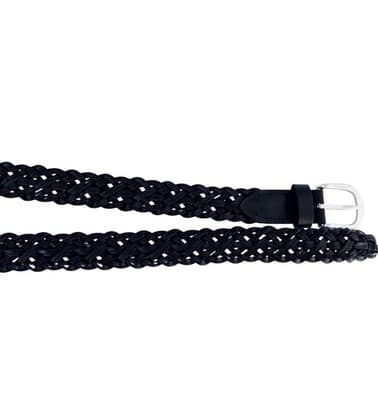 Vintage Belt Genuine Leather Braided Made In Guatemala Black Boho Unisex Adjust