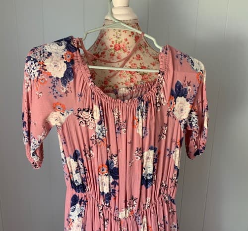 Maxi Dress Shorts Romper Love Fire Off The Shoulder Boho Bohemian Prairie M