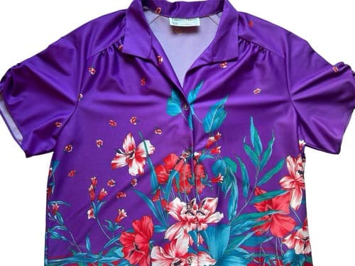 Vintage Tropicana For Hawaii For Liberty House Aloha Hawaiian Blouse Tropical