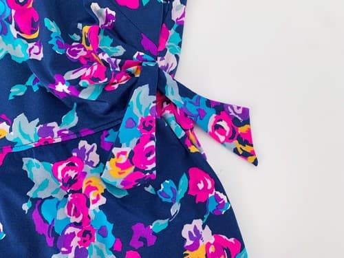 Vintage Maxine Of Hollywood Swimsuit Retro Pink & Blue One Piece Skirted Summer - Thumbnail 5