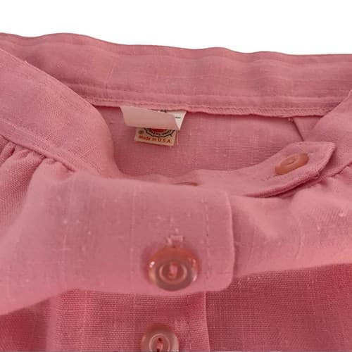 Vintage Women’s Skirt Pastel Pink 1970’s Button Front Romantic Shabby Chic - Thumbnail 5