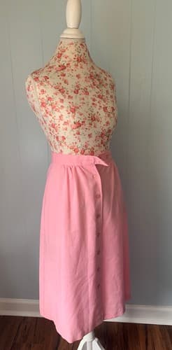 Vintage Women’s Skirt Pastel Pink 1970’s Button Front Romantic Shabby Chic - Thumbnail 8