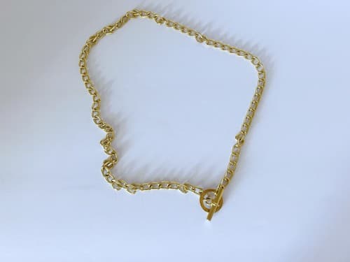 Vintage Gold Chain Belt Toggle Closure Boho Hippy Gypsy Layering Peasant Prairie - Thumbnail 2