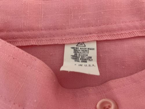 Vintage Women’s Skirt Pastel Pink 1970’s Button Front Romantic Shabby Chic - Thumbnail 4