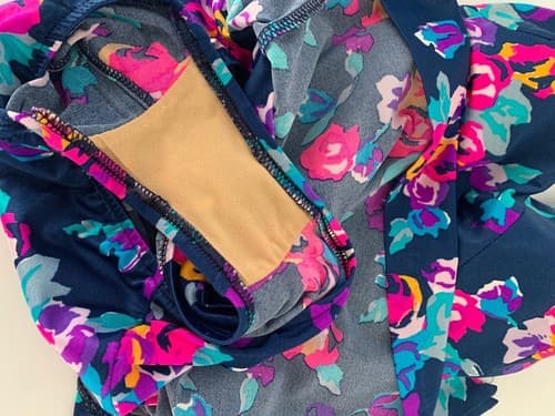 Vintage Maxine Of Hollywood Swimsuit Retro Pink & Blue One Piece Skirted Summer - Thumbnail 3