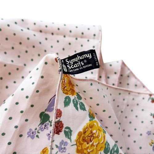Vintage Long Floral Yellow & Lavender Fall Symphony Scarfs Romantic Shabby Chic - Thumbnail 5