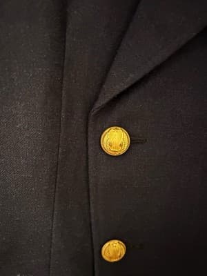Vintage French Pea Coat Paris Air Force Gold DMP Buttons Military Mens Uniform - Thumbnail 16