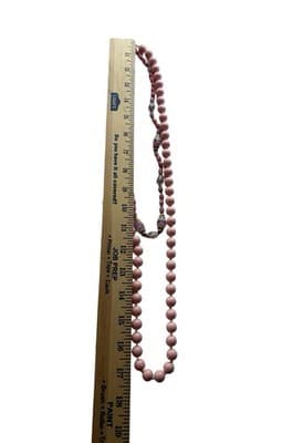 Vtg Set Of Two Pink & Purple Beaded Long Jewelry Gold Glass Romantic Necklace - Thumbnail 9