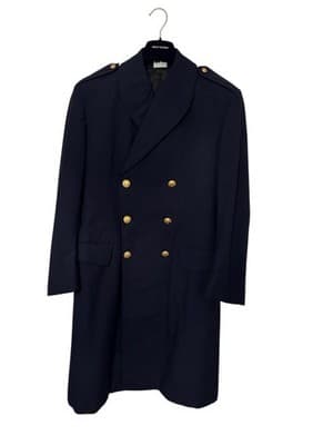 Vintage French Pea Coat Paris Air Force Gold DMP Buttons Military Mens Uniform - Thumbnail 10