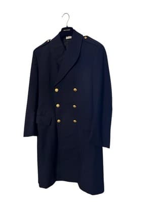 Vintage French Pea Coat Paris Air Force Gold DMP Buttons Military Mens Uniform - Thumbnail 12