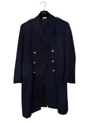 Vintage French Pea Coat Paris Air Force Gold DMP Buttons Military Mens Uniform - Thumbnail 11
