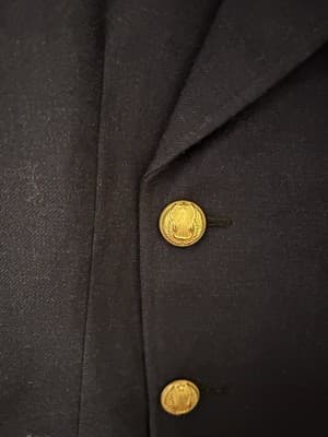 Vintage French Pea Coat Paris Air Force Gold DMP Buttons Military Mens Uniform - Thumbnail 18