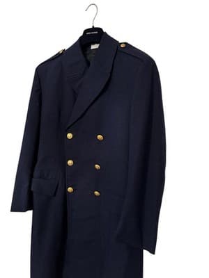 Vintage French Pea Coat Paris Air Force Gold DMP Buttons Military Mens Uniform - Thumbnail 9