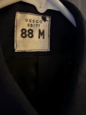 Vintage French Pea Coat Paris Air Force Gold DMP Buttons Military Mens Uniform - Thumbnail 17