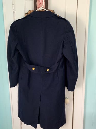 Vintage French Pea Coat Paris Air Force Gold DMP Buttons Military Mens Uniform - Thumbnail 7