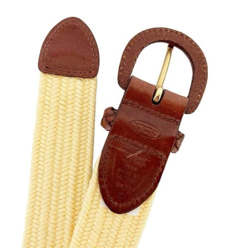 Talbots Genuine Brown Yellow Leather Belt Stretchy Classic Preppy 48” Plus Size - Thumbnail 3