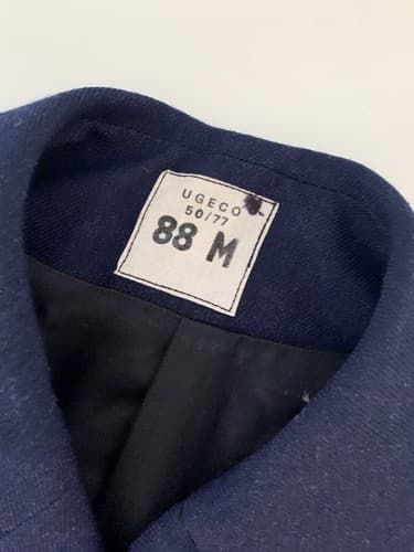Vintage French Pea Coat Paris Air Force Gold DMP Buttons Military Mens Uniform - Thumbnail 5