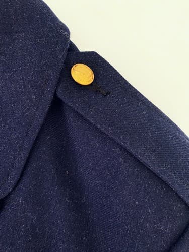 Vintage French Pea Coat Paris Air Force Gold DMP Buttons Military Mens Uniform - Thumbnail 3