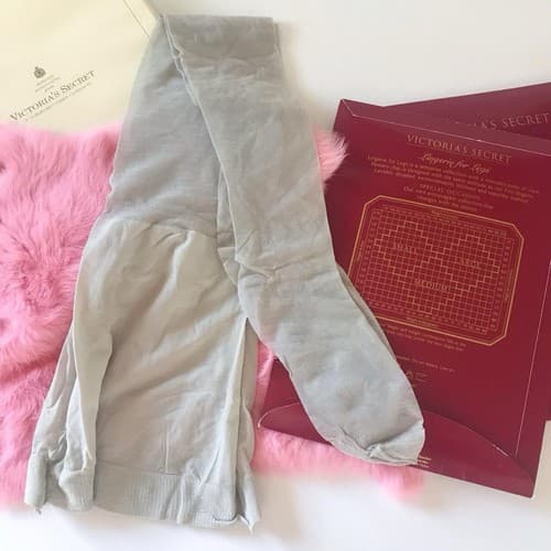Victorias Secret Panty Hose New Silky Shimmer Silver Shiny Lingerie New Lot S - Thumbnail 3