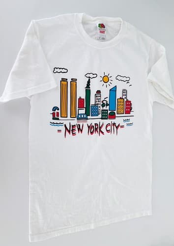 New York City T Shirt Small Skyline Twin Towers - Thumbnail 3
