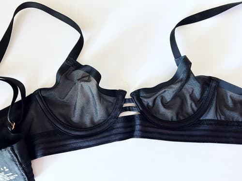 ELL = ALE 32A Black Demi Bra Sexy Sheer Lingerie NWOT - Thumbnail 3