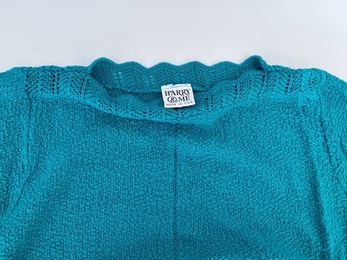 Vintage Womens Teal Sweater By Barry And Me 1970’s 1980’s Fall Scalloped Neck - Thumbnail 5