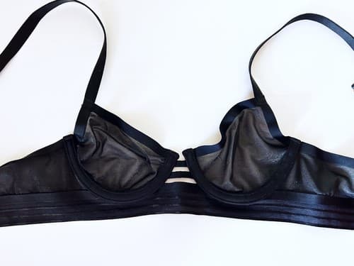 ELL = ALE 32A Black Demi Bra Sexy Sheer Lingerie NWOT - Thumbnail 2